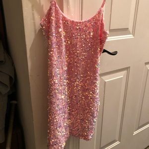 Brand New never worn Iridescent Sequin Bodycon Dress in Pink by Lucy in the Sky